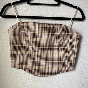 New with tags Giani Bibi Plaid Women's Top in Black and Tan